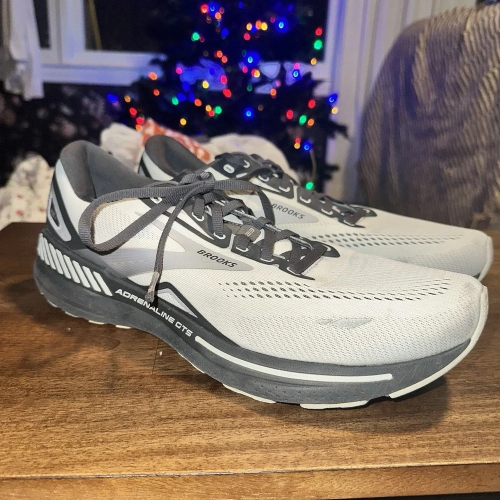 Brooks Adrenaline GTS 23 Mens Shoes 12.5‎ Running Athletic Oyster Ebony Sneakers